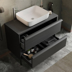 Mobile bagno con 2 cassetti Adam79 nero frassinato