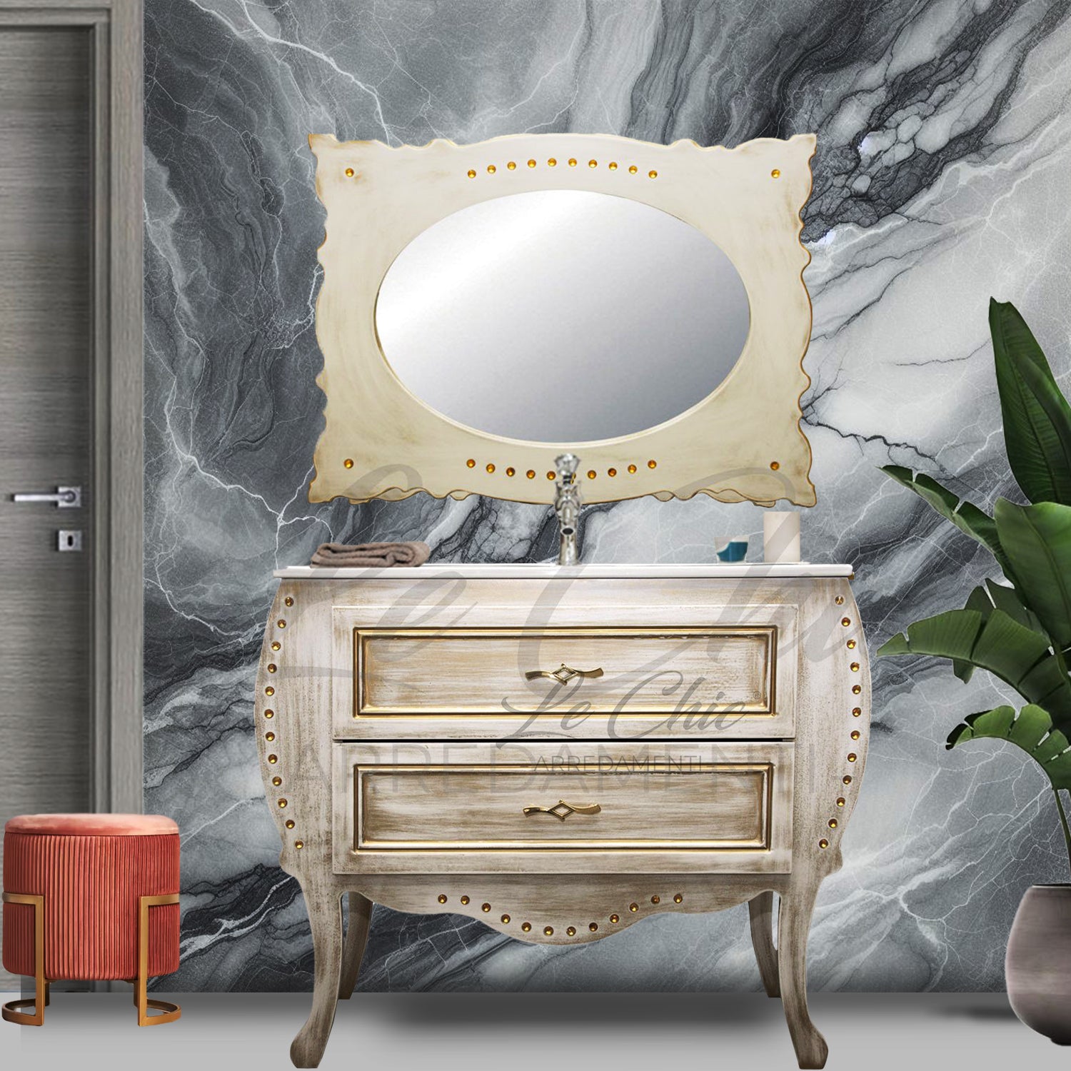 Mobile bagno Sorriso stile contemporaneo vintage con brillanti