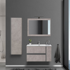 Mobile Bagno Effetto Pietra Beige  da 90 cm Sospeso