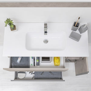 Mobile Bagno Effetto Pietra Beige  da 90 cm Sospeso