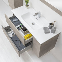 Mobile Bagno Effetto Pietra Beige  da 90 cm Sospeso