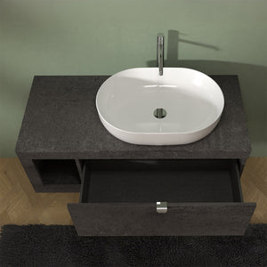 Mobile bagno portalavabo sospeso 110 cm grigio lava con specchio Maya