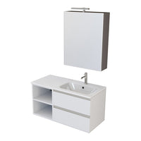 Mobile bagno sospeso 100 cm Master colore bianco con lavabo e specchio