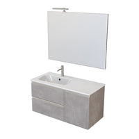 Mobile bagno sospeso 100 cm Master grigio con lavabo e specchio