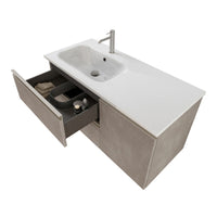 Mobile bagno sospeso 100 cm Master grigio con lavabo e specchio