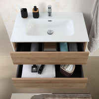 Mobile bagno sospeso 100 cm rovere africa con cassetti soft-close Kleo