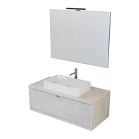 Mobile bagno sospeso 110 cm Master grigio nuvola con lavabo e specchio