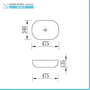 Mobile bagno sospeso 110 cm noce canaletto con lavabo e specchio Ravello