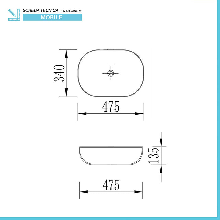 Mobile bagno sospeso 110 cm noce canaletto con lavabo e specchio Ravello