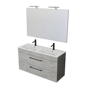 Mobile bagno sospeso 120 cm Smart grigio legno/lava con specchio