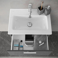 Mobile bagno sospeso 60 antracite lucido con lavabo e specchio Miami