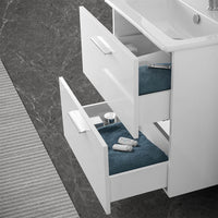 Mobile bagno sospeso 60 bianco lucido con lavabo e specchio Miami