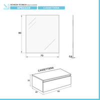 Mobile bagno sospeso 60 bianco lucido lavabo destro 120 e specchio Iside