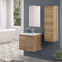 Mobile bagno sospeso 60 cm rovere africa con 2 ante soft-close Kleo