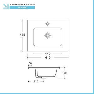 Mobile bagno sospeso 60 cm rovere africa con 2 ante soft-close Kleo