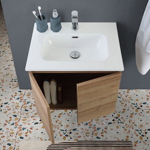 Mobile bagno sospeso 60 cm rovere africa con 2 ante soft-close Kleo