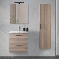 Mobile bagno sospeso 60 corda con lavabo e specchio Miami