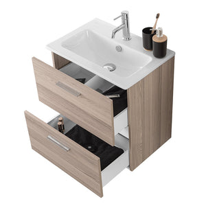 Mobile bagno sospeso 60 corda con lavabo e specchio Miami