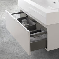 Mobile bagno sospeso 80 grigio perla con lavabo e specchio Iside 