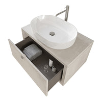 Mobile bagno sospeso 80 cm Master grigio nuvola con lavabo appoggio e specchio