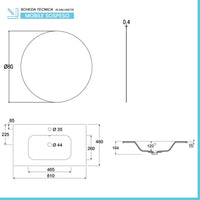 Mobile bagno sospeso 80 cm noce maya con specchio e lavabo Gaya