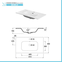 Mobile bagno sospeso 80 cm rovere alaska un cassetto con pensile e specchio Oasi