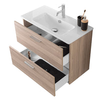 Mobile bagno sospeso 80 corda con lavabo e specchio Miami