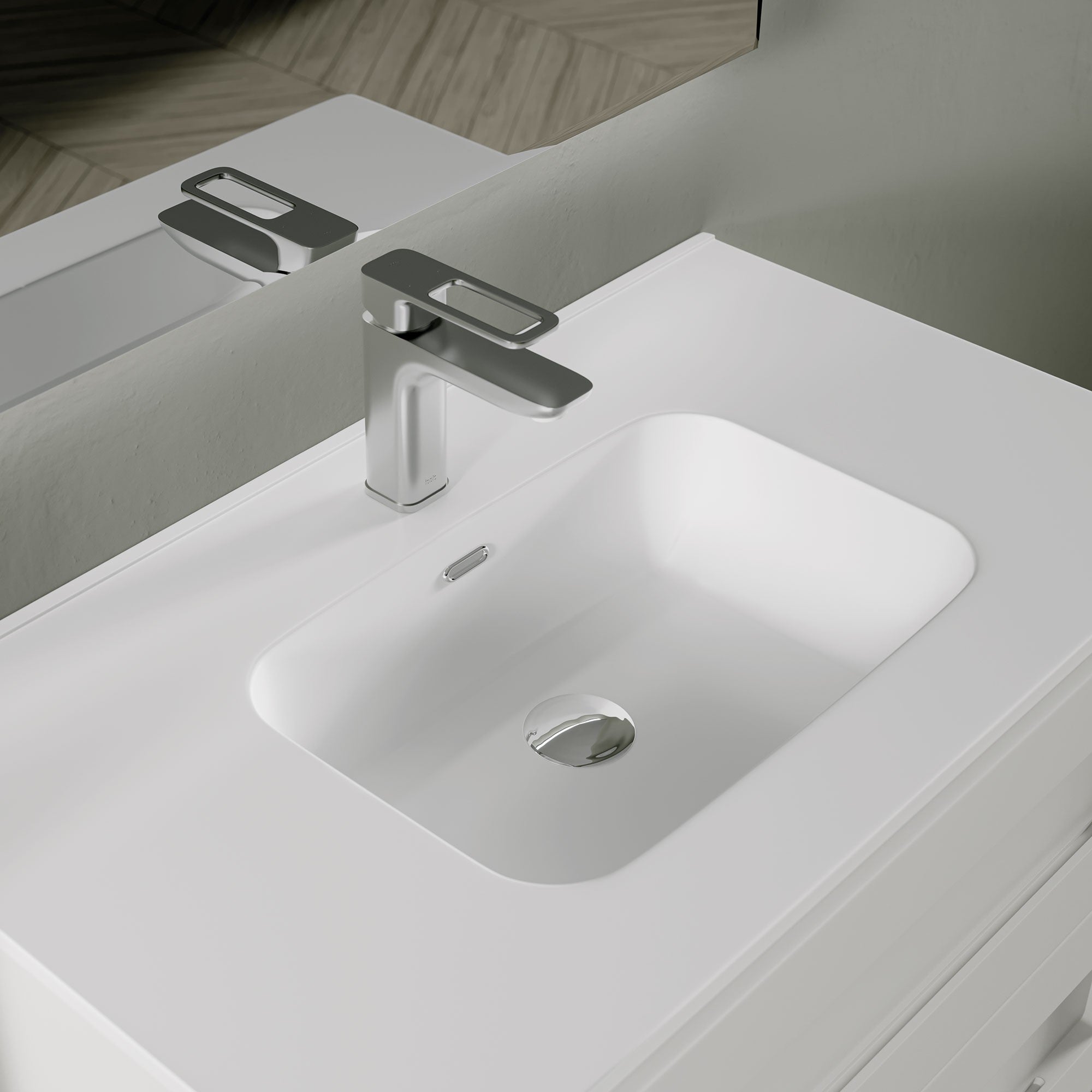 Mobile bagno sospeso 100 cm Bianco ondulato Denver Senza Specchio Bonussi