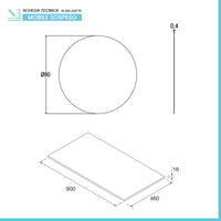 Mobile bagno sospeso 90 cm rovere bali con top e specchio Gaya