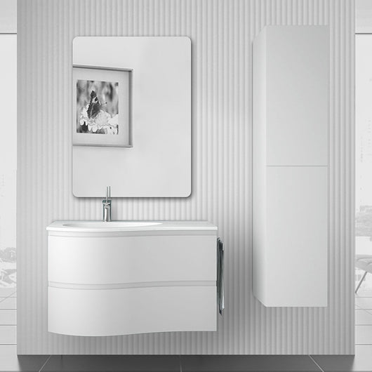 Mobile bagno sospeso 90 cm  Melody bianco opaco con vasca decentrata