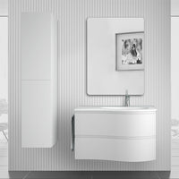 Mobile bagno sospeso 90  cm Melody bianco opaco con vasca e specchio