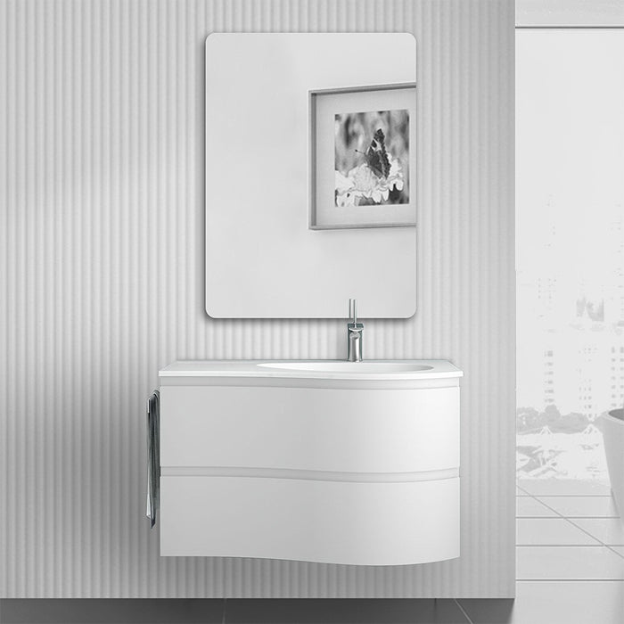 Mobile bagno sospeso 90  cm Melody bianco opaco con vasca e specchio