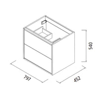 Mobile bagno sospeso bianco opaco 2 cassetti 80x45x54h Mango80