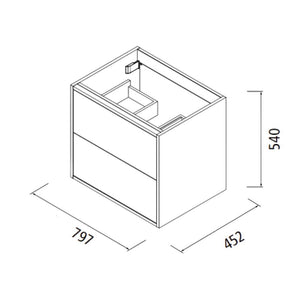 Mobile bagno sospeso bianco opaco 2 cassetti 80x45x54h Mango80