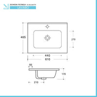 Mobile bagno sospeso cannettato 60 cm noce canaletto con specchio | Bali