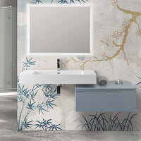 Mobile bagno sospeso 80 con lavabo 100  blu pastello e specchio Iside