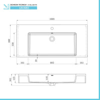 Mobile bagno sospeso 80 con lavabo 100 colore blu pastello e specchio Iside