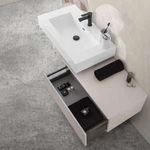 Mobile bagno sospeso 80 con lavabo 100  grigio perla e specchio Iside