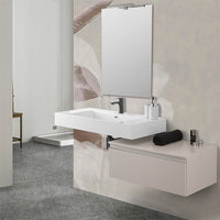 Mobile bagno sospeso 80 con lavabo 100  colore grigio perla e specchio Iside