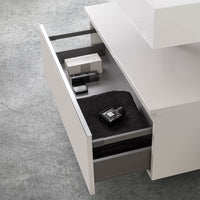 Mobile bagno sospeso 80 con lavabo 100 grigio perla e specchio Iside