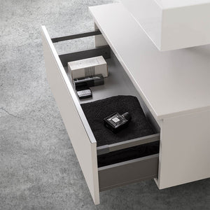 Mobile bagno sospeso 80 con lavabo 100  grigio perla e specchio Iside