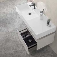 Mobile bagno sospeso 60 con lavabo 120 sinistro grigio perla e specchio Iside