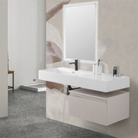 Mobile bagno sospeso 60 con lavabo 120 sinistro grigio perla e specchio Iside