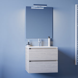 Mobile bagno sospeso in legno chiaro da 60cm con cassetti