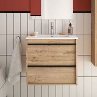 Mobile bagno sospeso rovere ostippo 2 cassetti 60x45x54h Ador60