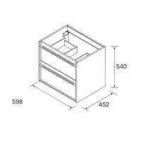 Mobile bagno sospeso rovere ostippo 2 cassetti 60x45x54h Ador60