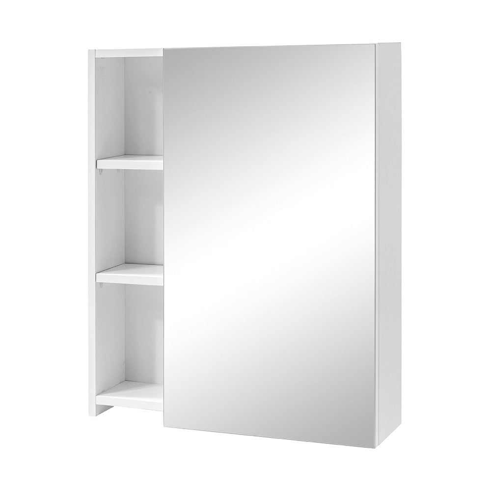 Mobile bagno sospeso salvaspazio 55 cm bianco lucido con specchio Strada