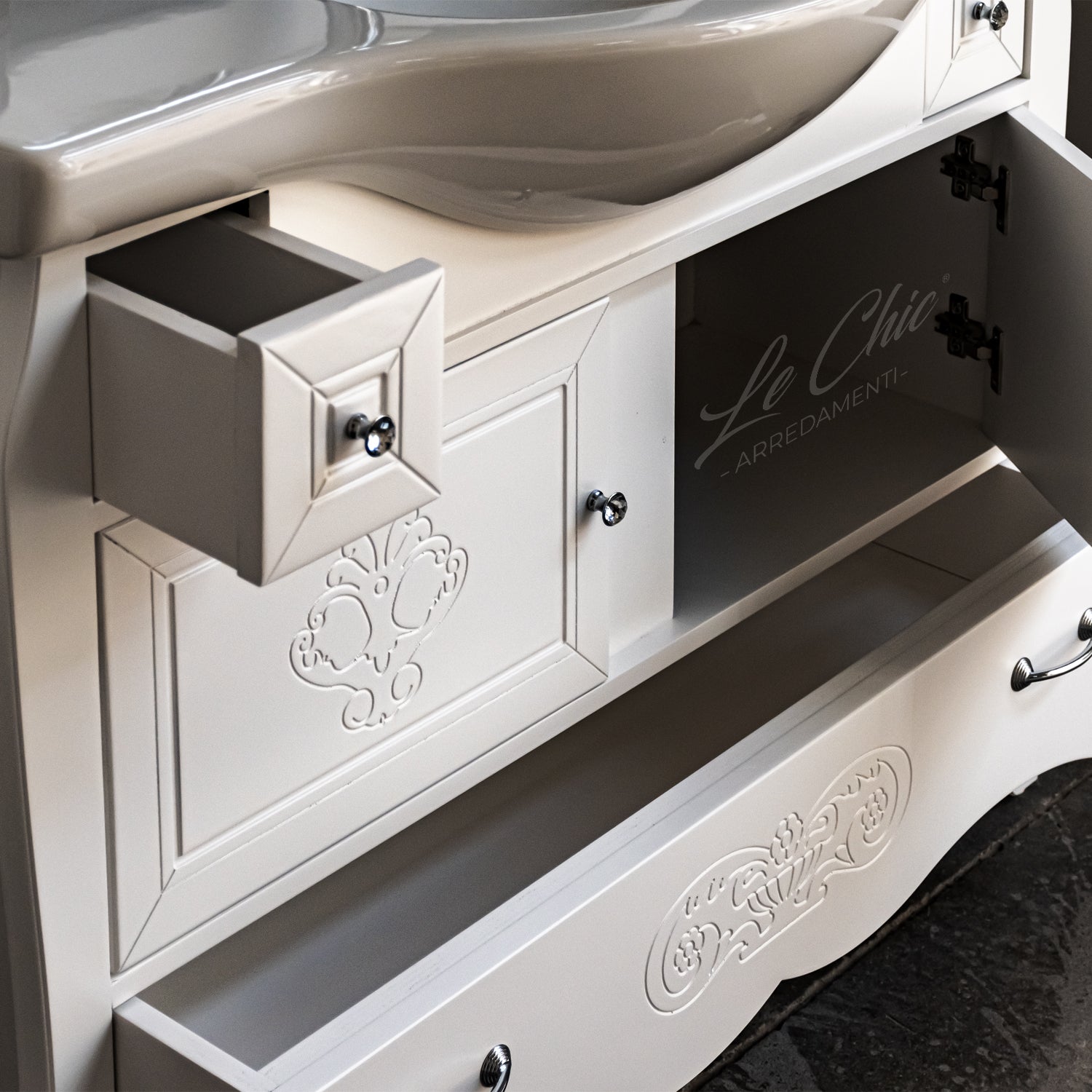 Mobile da bagno con colonna shabby - SI