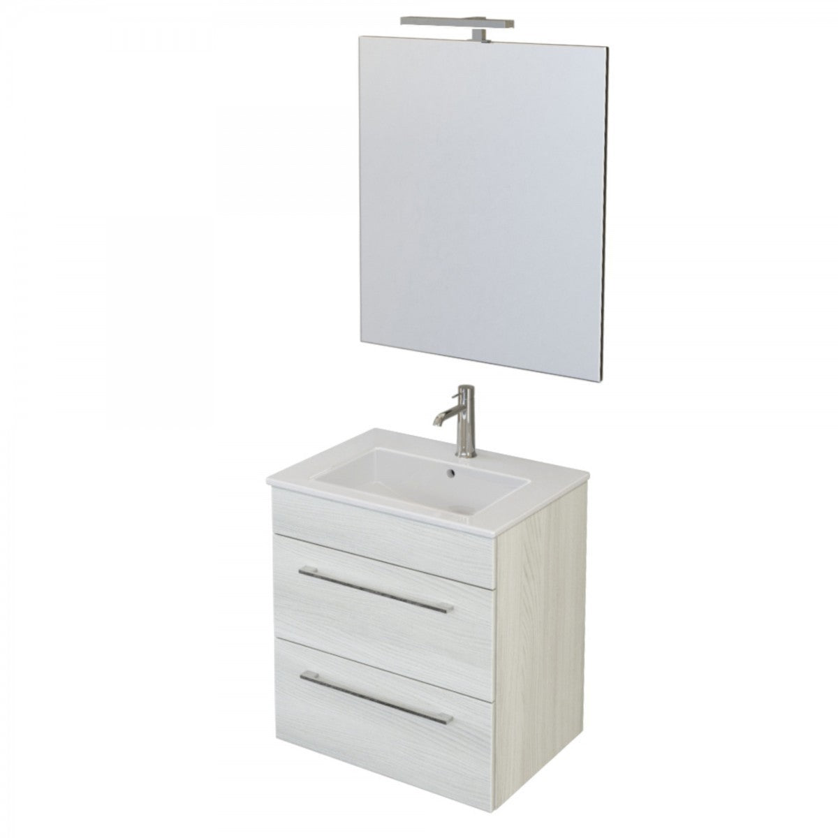 Mobile da bagno bianco da 55cm con doppio cassetto facil