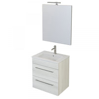 Mobile da bagno bianco da 55cm con doppio cassetto facil